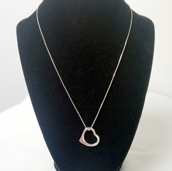 Sterling Silver Freeform Heart Pendant Necklace - Picture 7 of 11